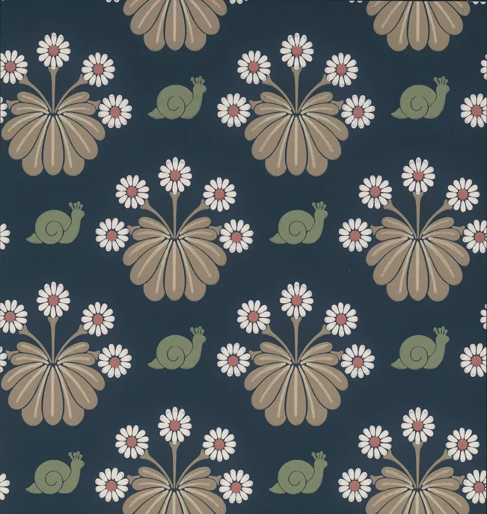 [0260BUDARKZ] Burges Snail. National Trust Papers II (DARK BLUE)
